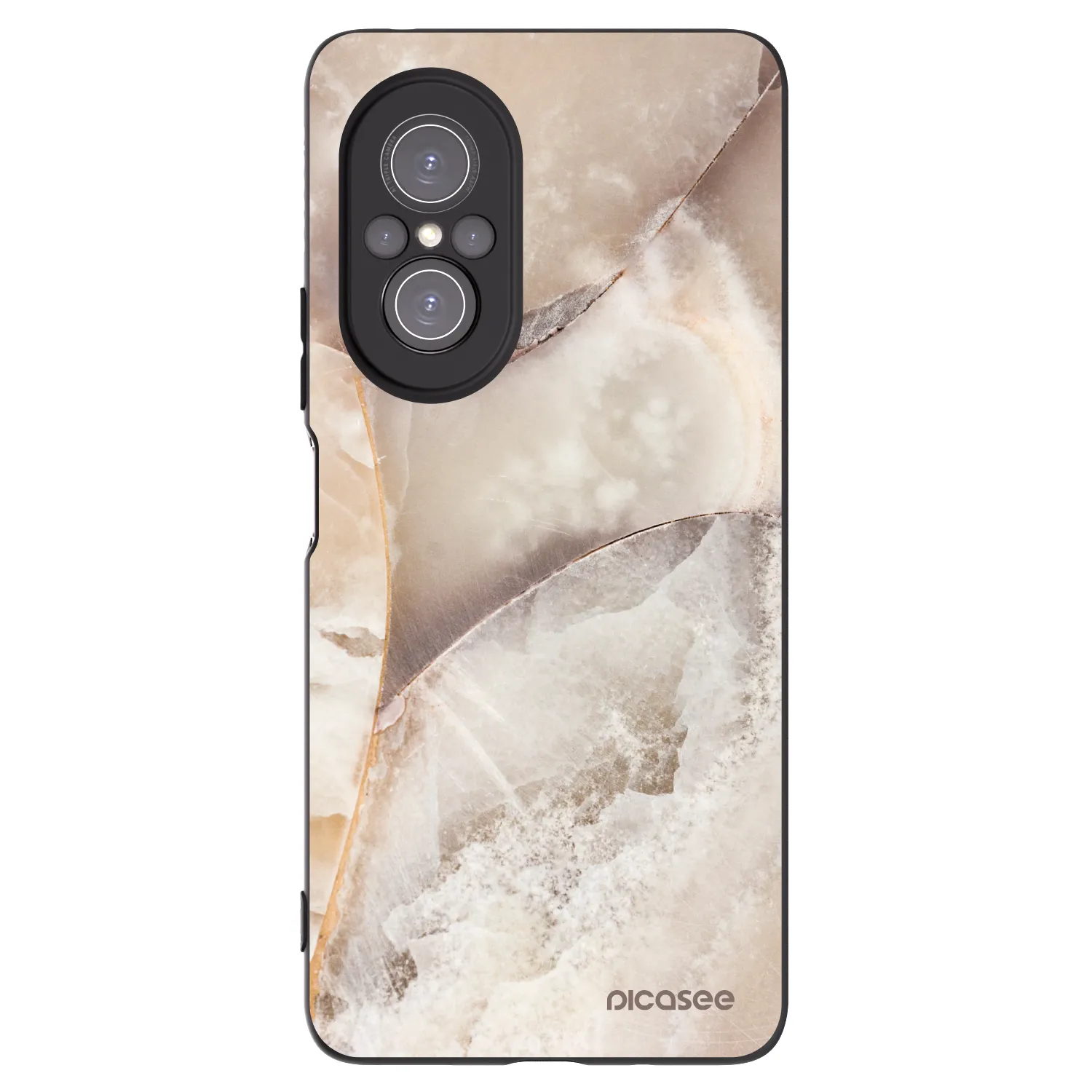 Picasee Huawei Nova 9 SE Hülle - Schwarzes Silikon - Cream marble