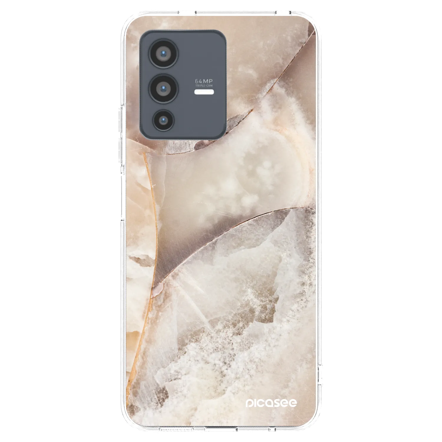 Picasee Vivo V23 5G Hülle - Transparentes Silikon - Cream marble