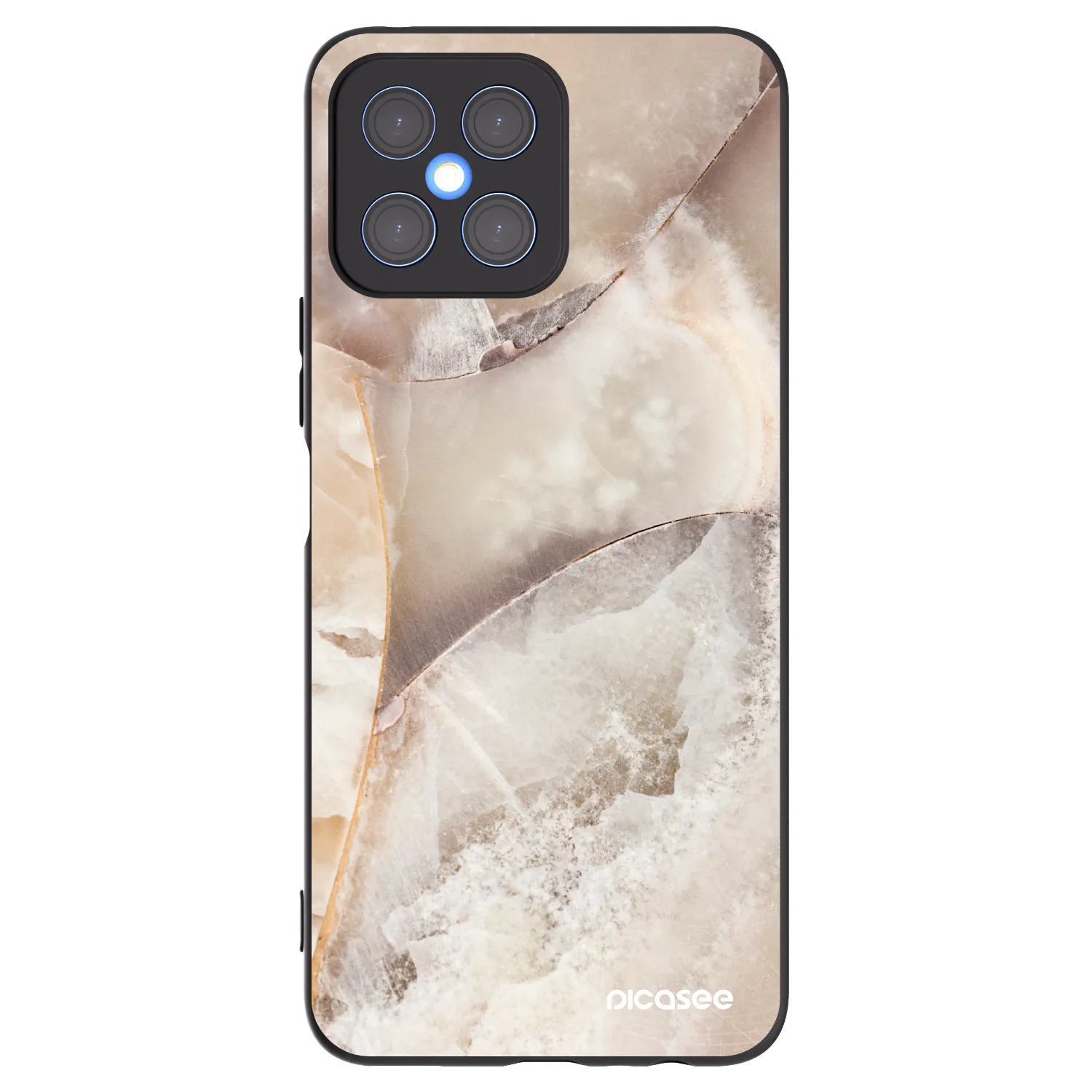 Picasee Honor X8 4G Hülle - Schwarzes Silikon - Cream marble