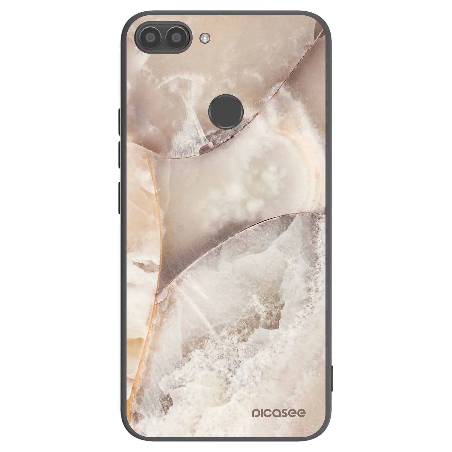 Picasee Huawei P Smart Hülle - Schwarzes Silikon - Cream marble