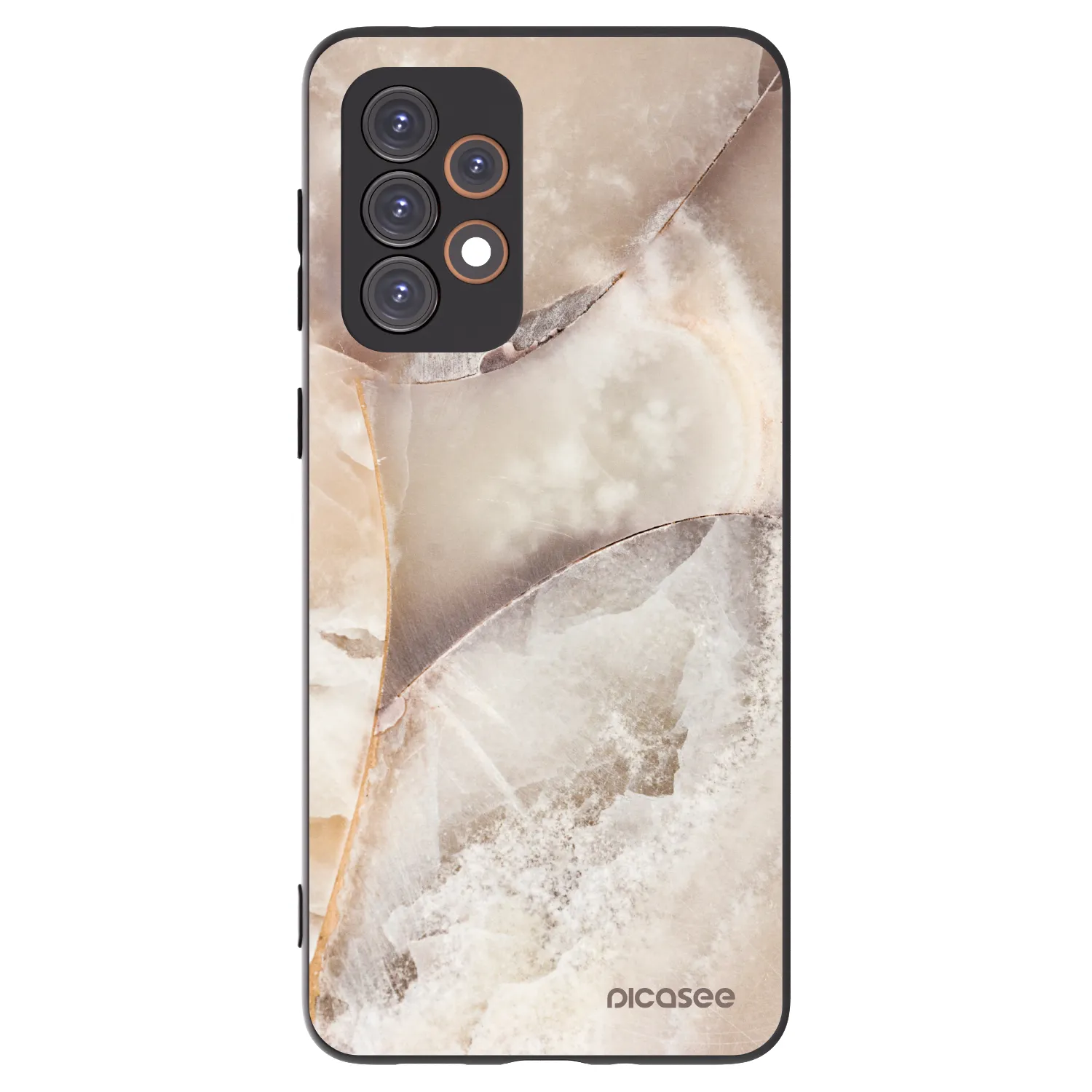 Picasee Samsung Galaxy A33 5G A336 Hülle - Schwarzes Silikon - Cream marble