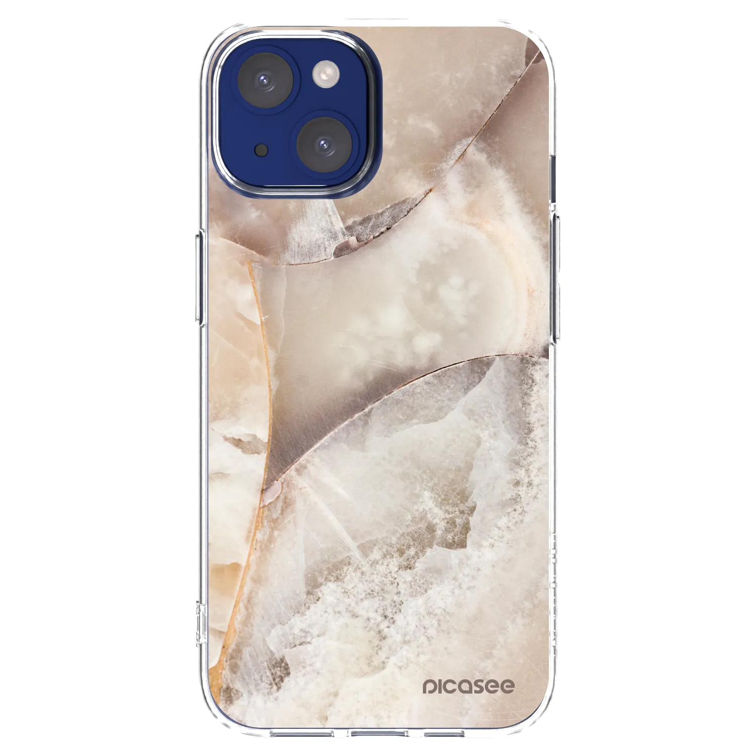 Picasee Apple iPhone 14 Hülle - Transparentes Silikon - Cream marble