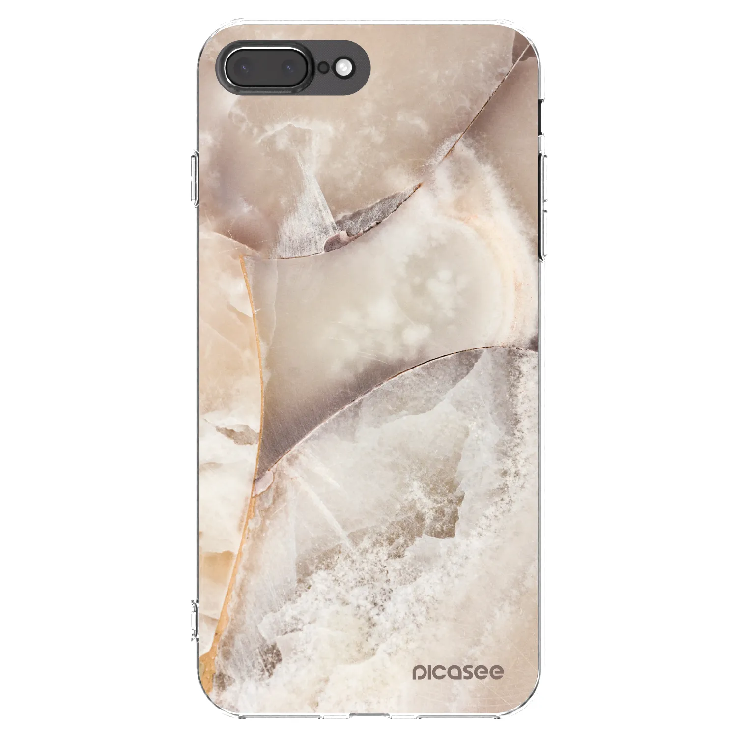Picasee Apple iPhone 8 Plus Hülle - Transparentes Silikon - Cream marble