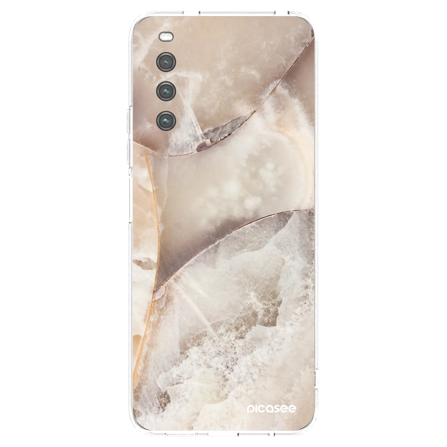 Picasee Sony Xperia 10 IV 5G Hülle - Transparentes Silikon - Cream marble