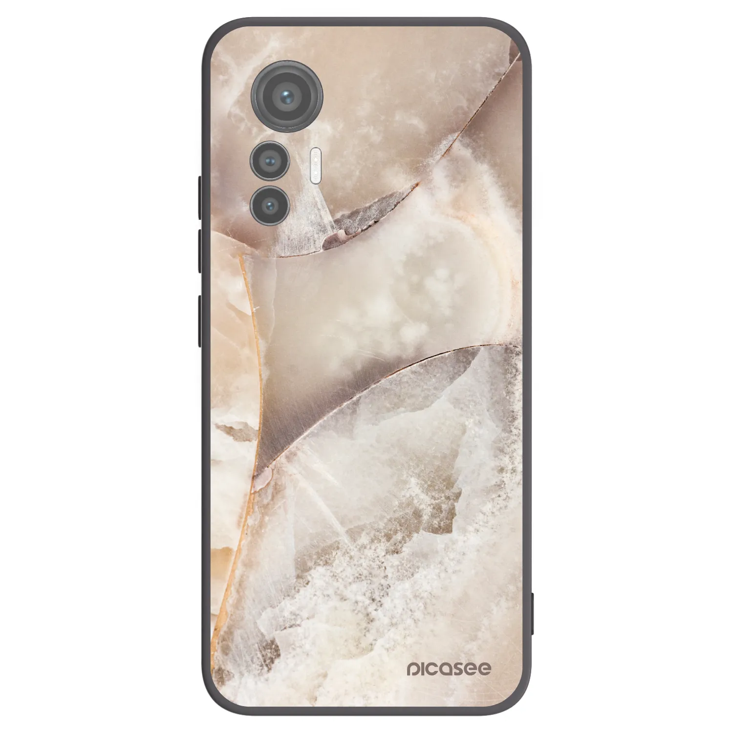 Picasee Xiaomi 12 Lite Hülle - Schwarzes Silikon - Cream marble