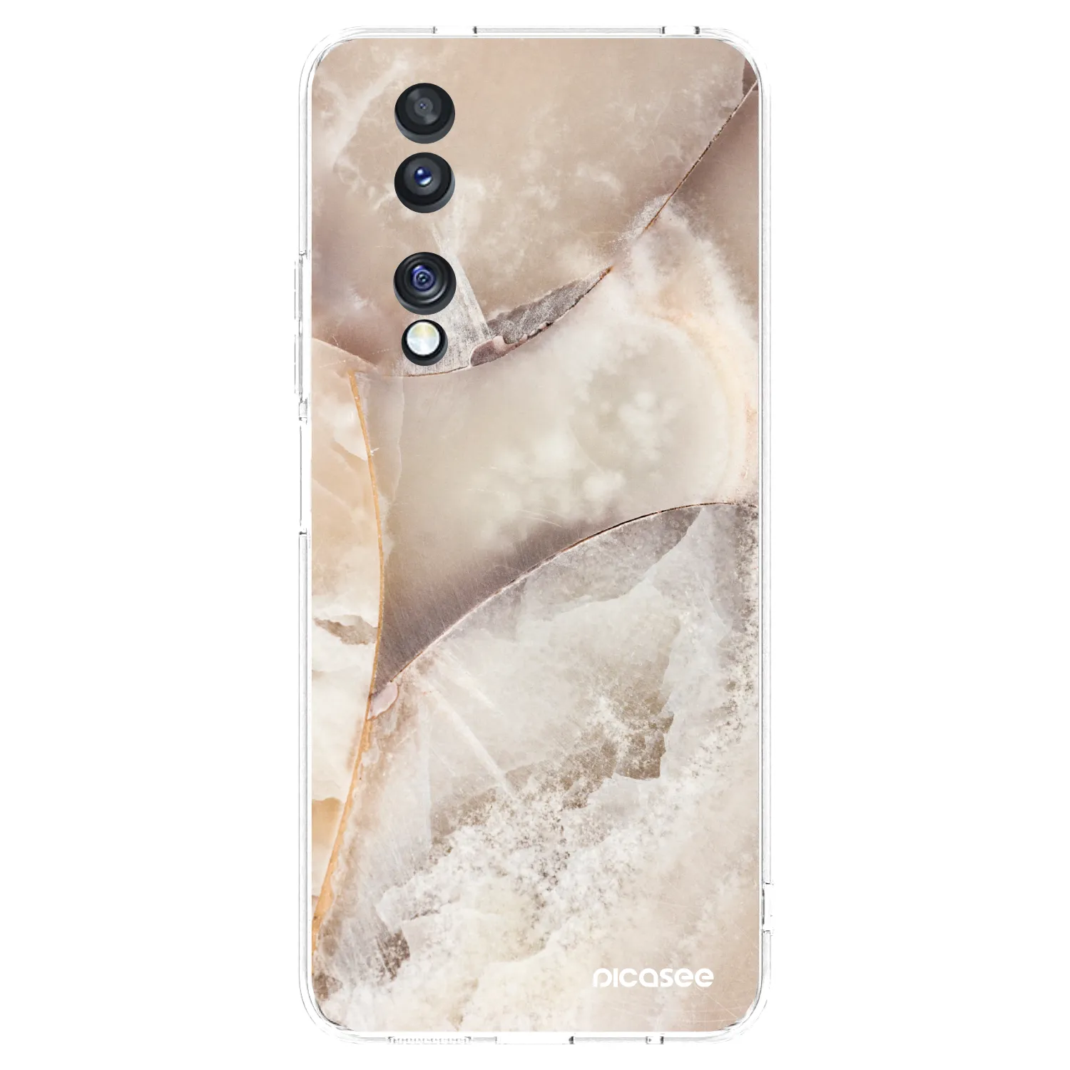 Picasee Honor 70 Hülle - Transparentes Silikon - Cream marble