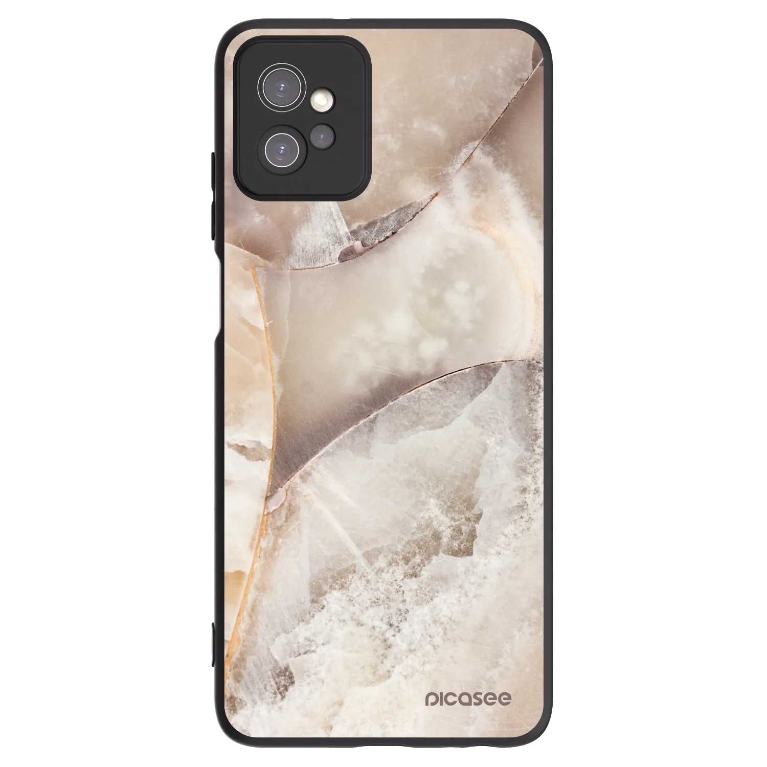 Picasee Motorola Moto G32 Hülle - Schwarzes Silikon - Cream marble