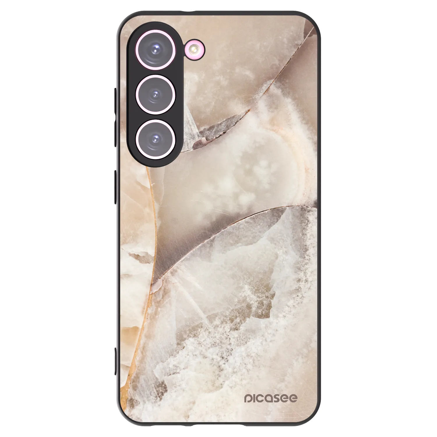 Picasee Samsung Galaxy S23 5G Hülle - Schwarzes Silikon - Cream marble