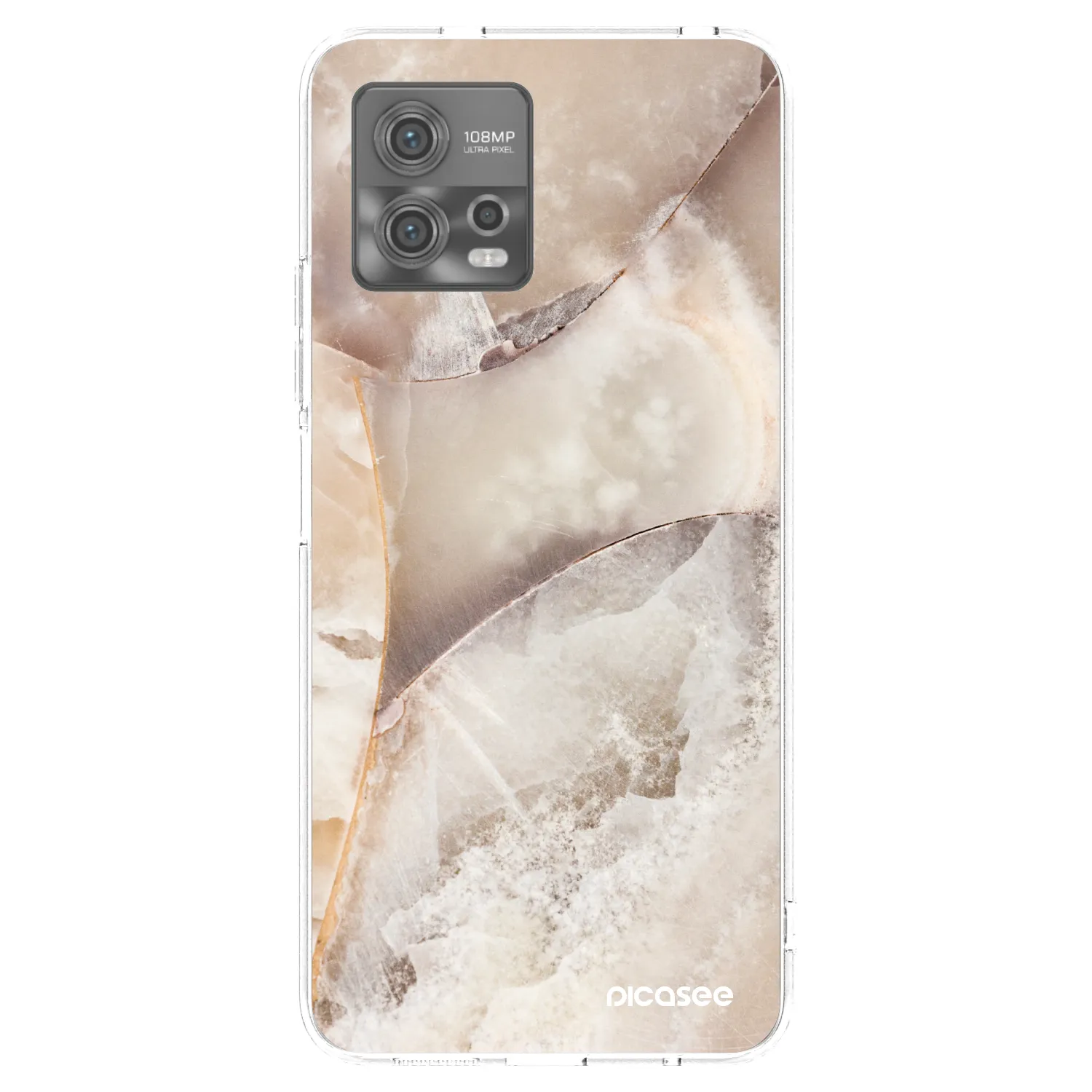 Picasee Motorola Moto G72 Hülle - Transparentes Silikon - Cream marble
