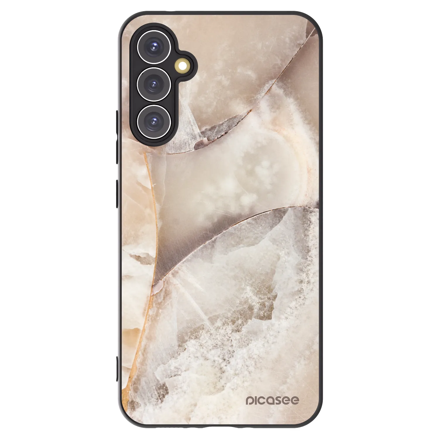 Picasee Samsung Galaxy A34 5G A346B Hülle - Schwarzes Silikon - Cream marble