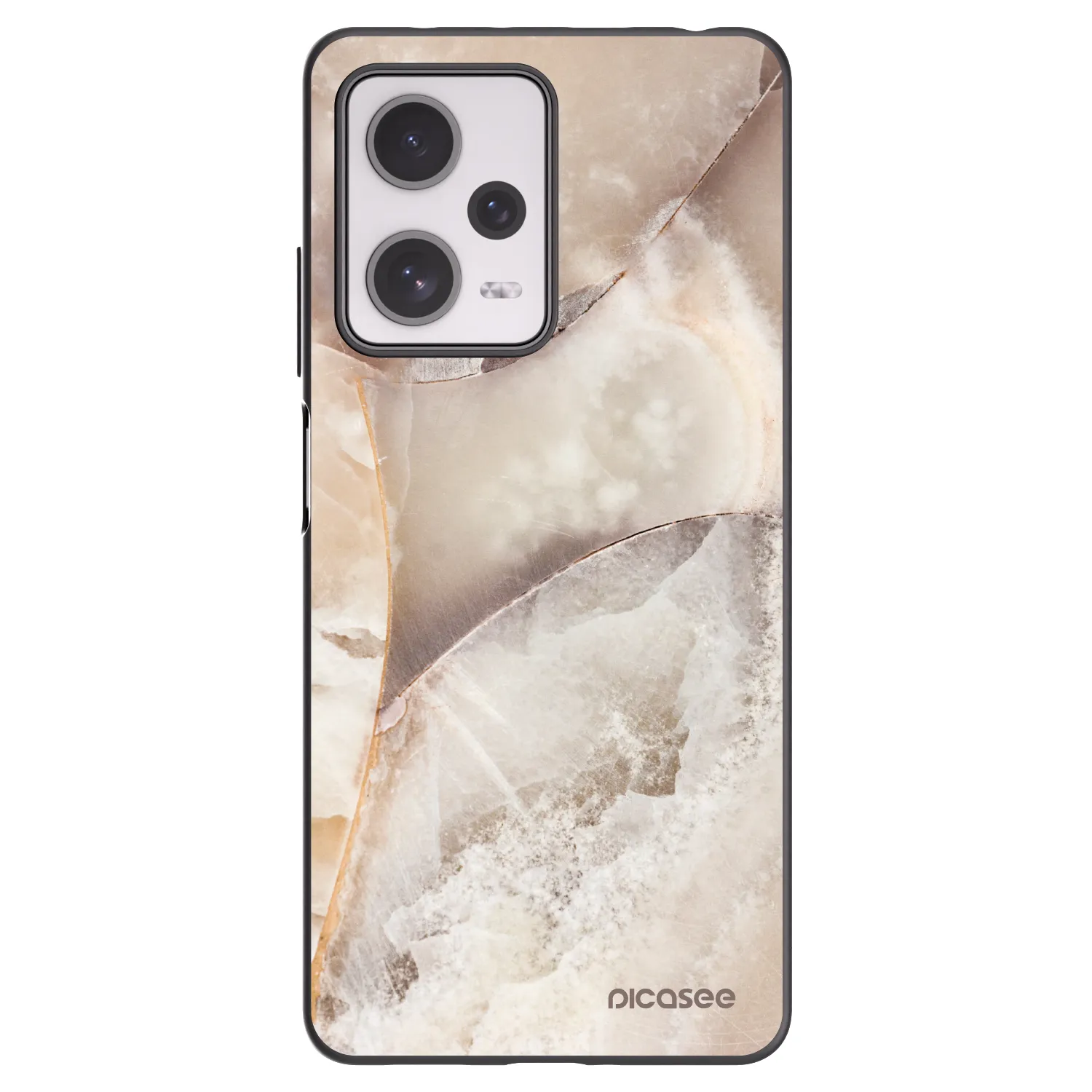 Picasee Xiaomi Redmi Note 12 Pro+ 5G Hülle - Schwarzes Silikon - Cream marble