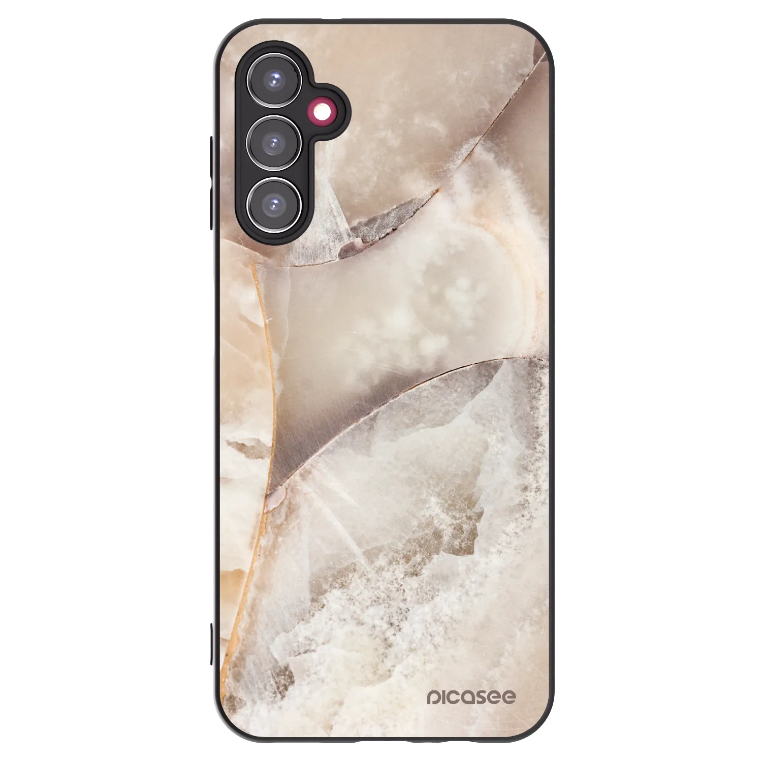 Picasee Samsung Galaxy A14 4G A145R Hülle - Schwarzes Silikon - Cream marble