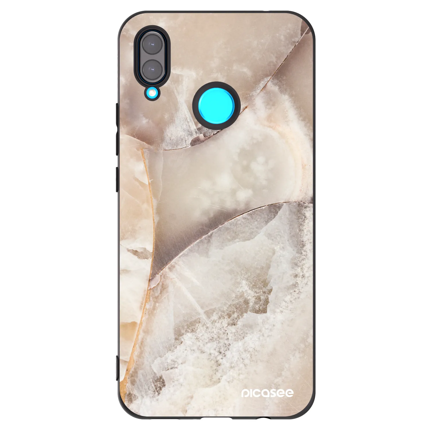 Picasee Huawei Nova 3 Hülle - Schwarzes Silikon - Cream marble