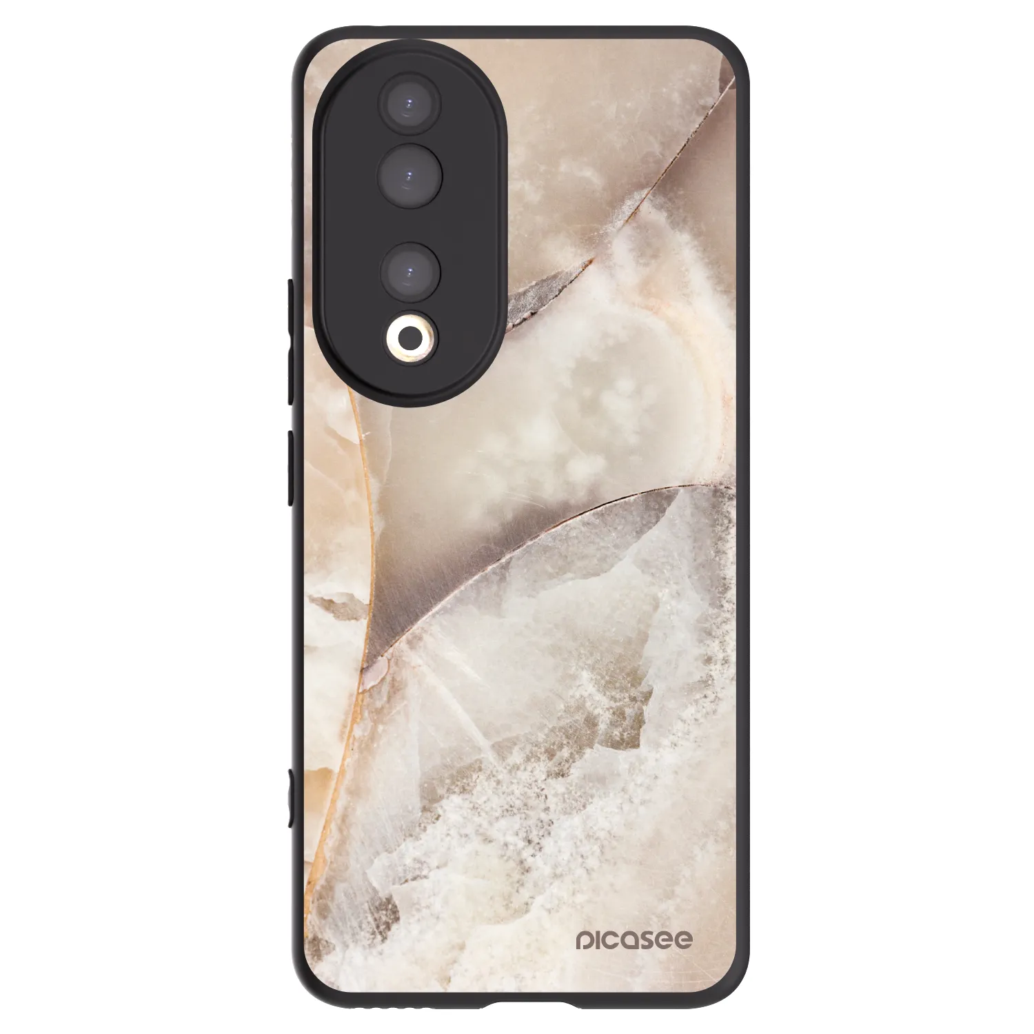 Picasee Honor 90 5G Hülle - Schwarzes Silikon - Cream marble