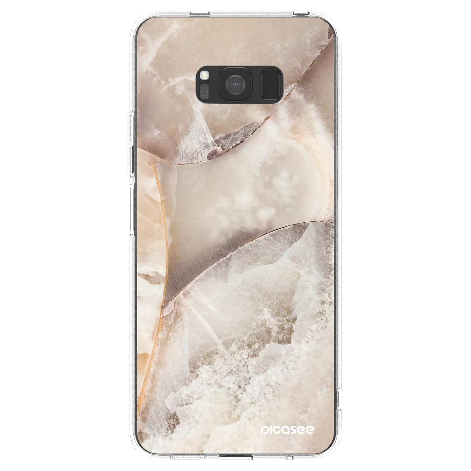 Picasee Samsung Galaxy S8 G950F Hülle - Transparentes Silikon - Cream marble