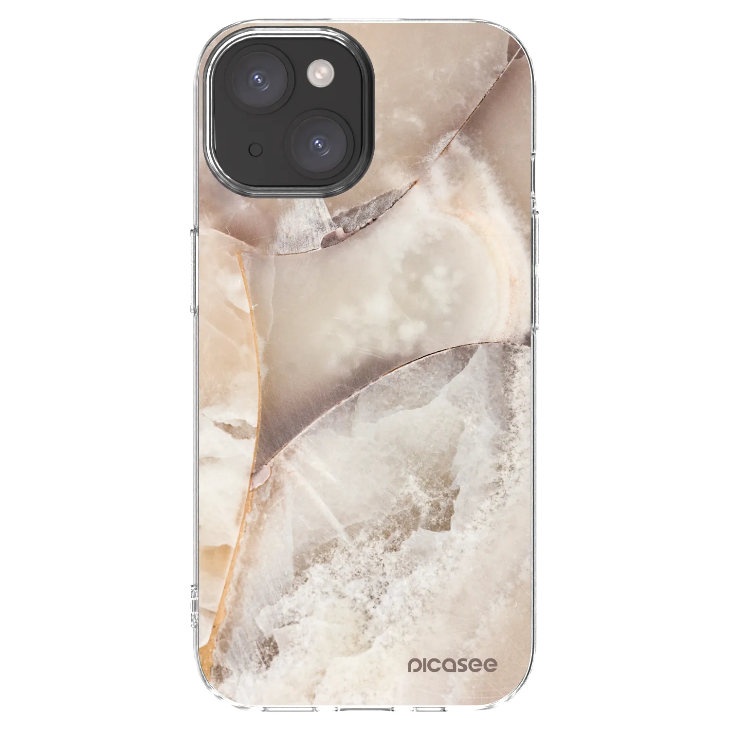 Picasee Apple iPhone 15 Hülle - Transparentes Silikon - Cream marble
