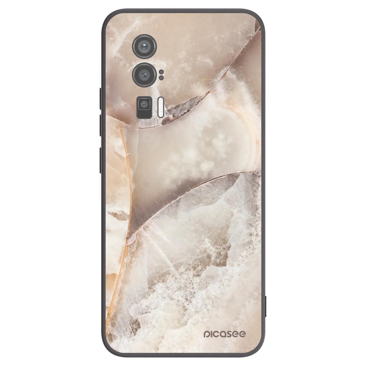Picasee Xiaomi Poco F5 Pro 5G Hülle - Schwarzes Silikon - Cream marble