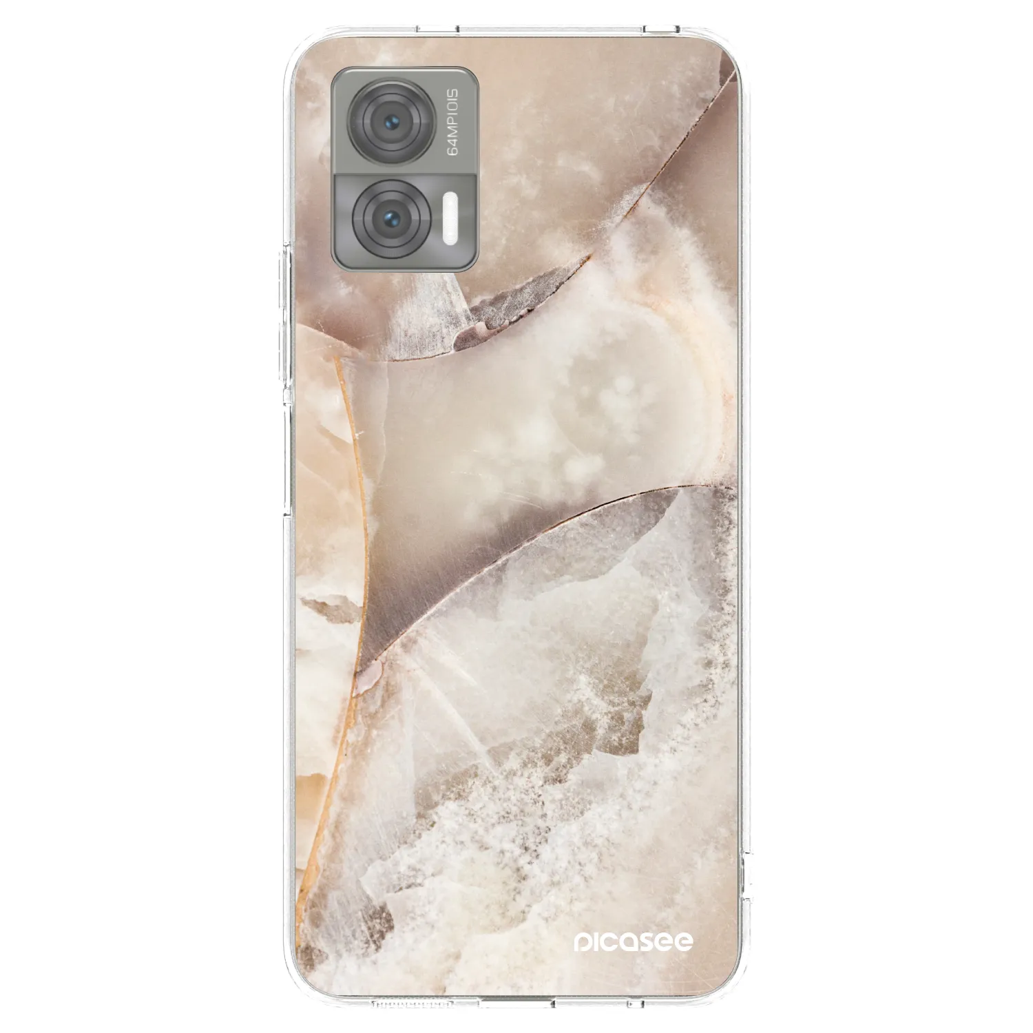 Picasee Motorola Edge 30 Neo Hülle - Transparentes Silikon - Cream marble
