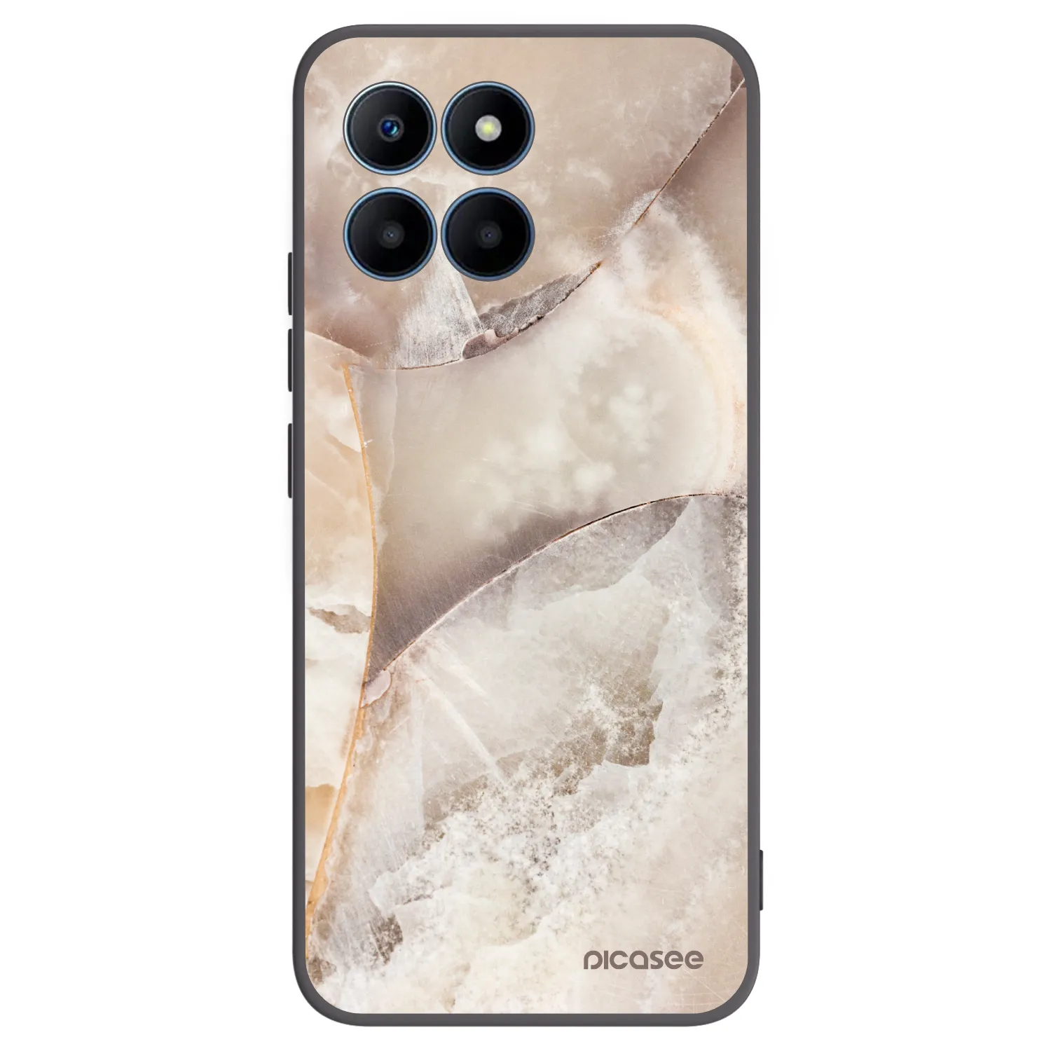 Picasee Honor 70 Lite Hülle - Schwarzes Silikon - Cream marble