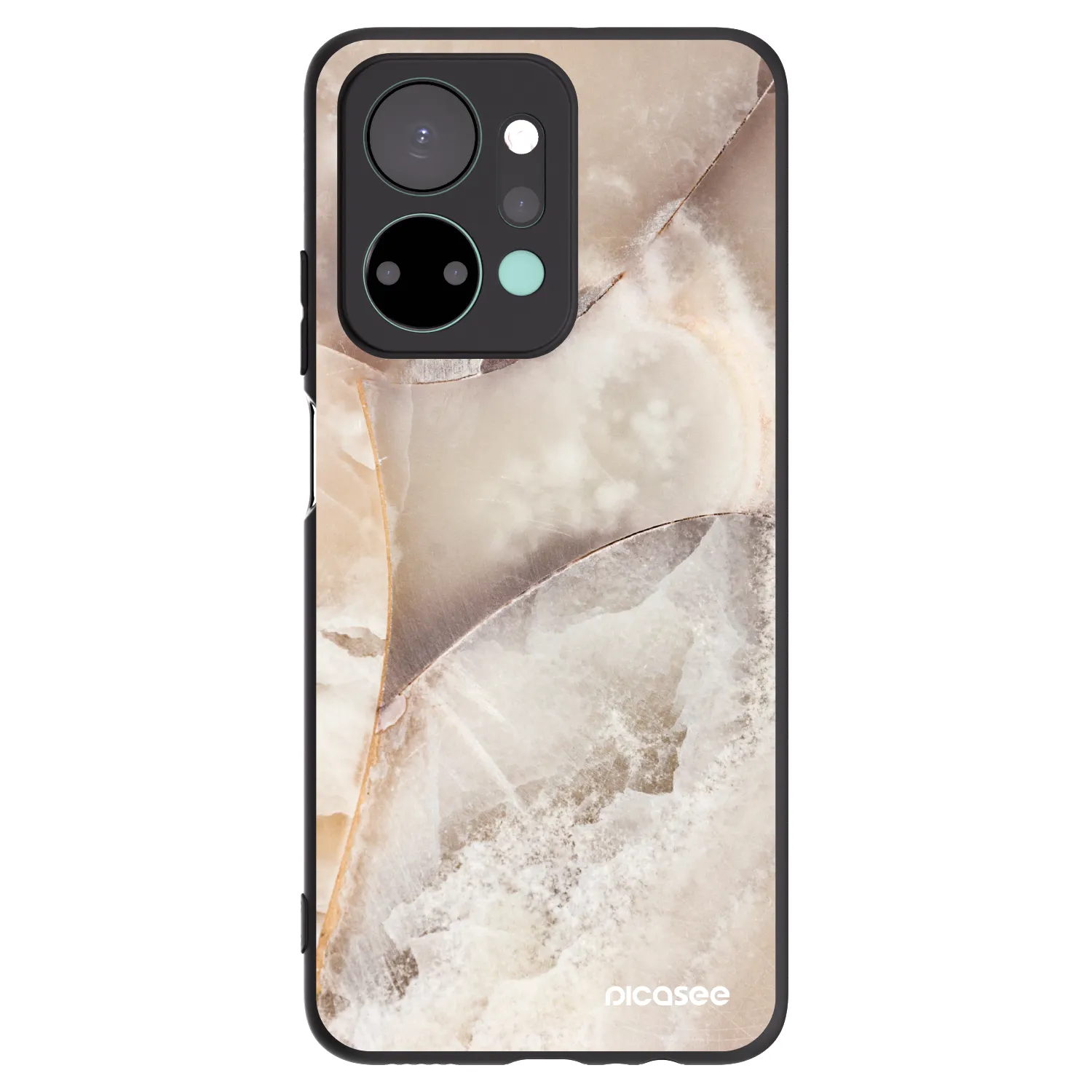 Picasee Honor X7a Hülle - Schwarzes Silikon - Cream marble