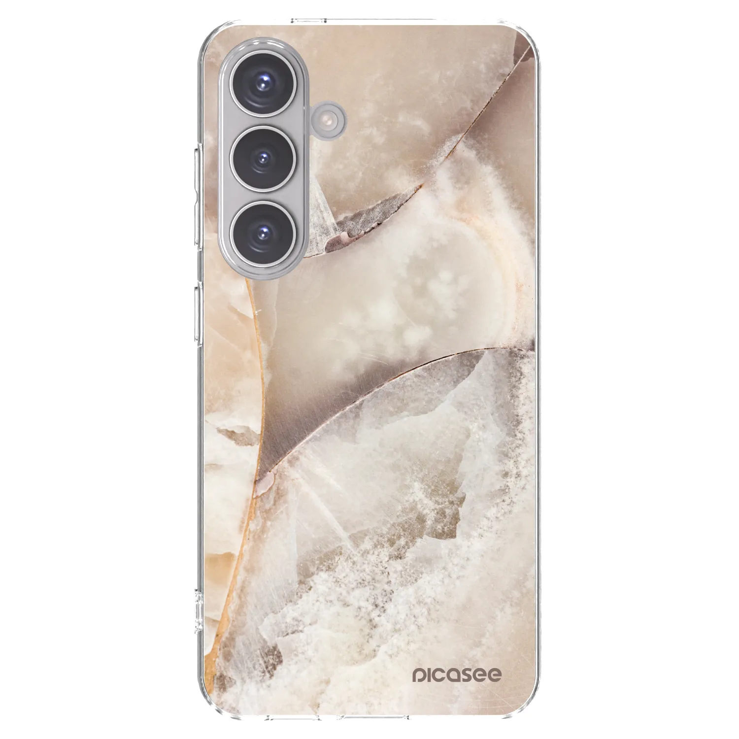 Picasee Samsung Galaxy S24 S921B 5G Hülle - Transparentes Silikon - Cream marble