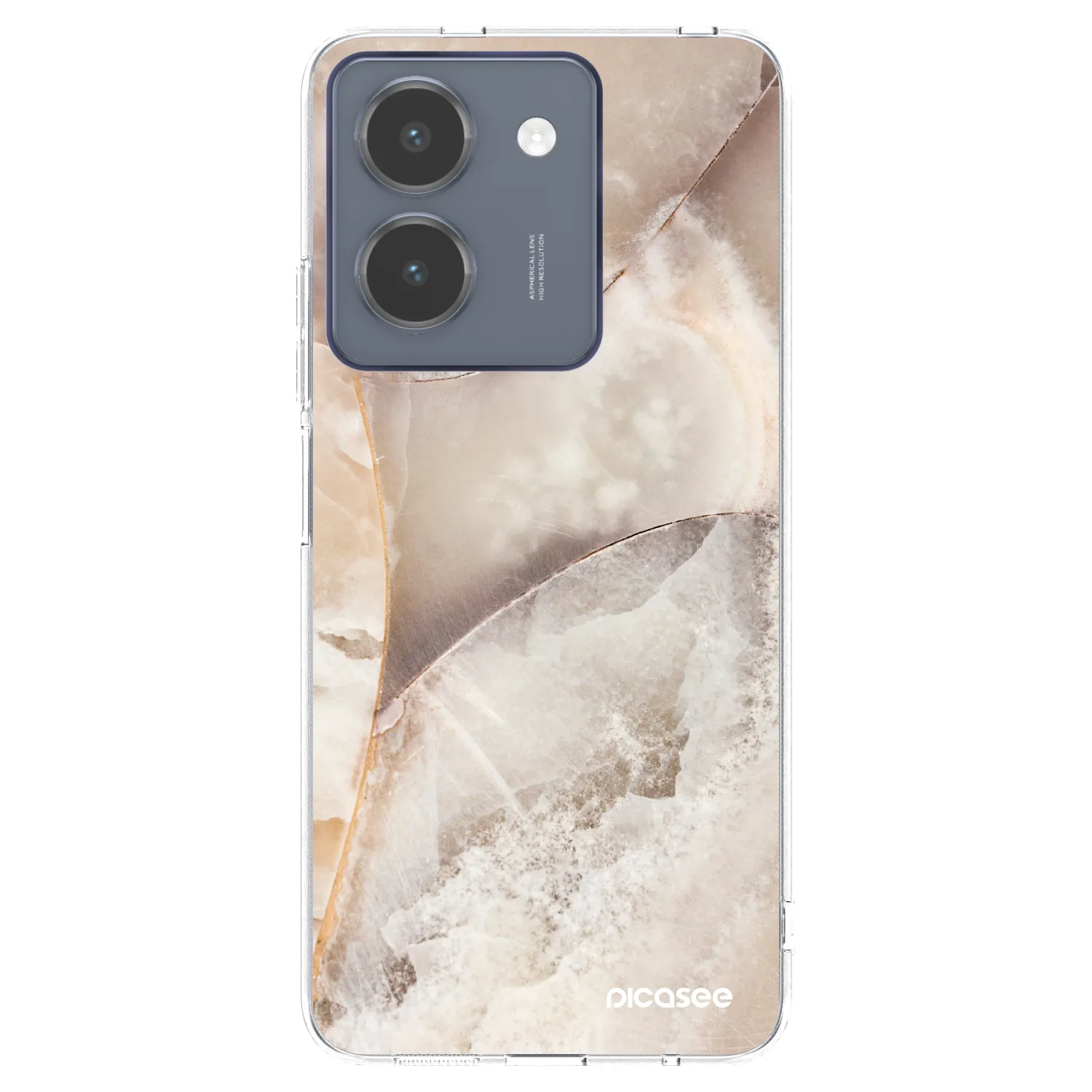 Picasee Vivo Y36 4G Hülle - Transparentes Silikon - Cream marble