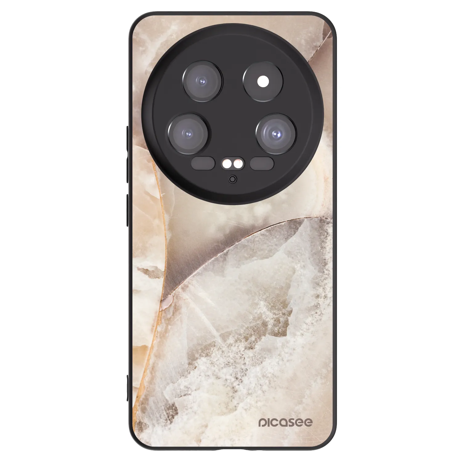 Picasee Xiaomi 14 Ultra Hülle - Schwarzes Silikon - Cream marble
