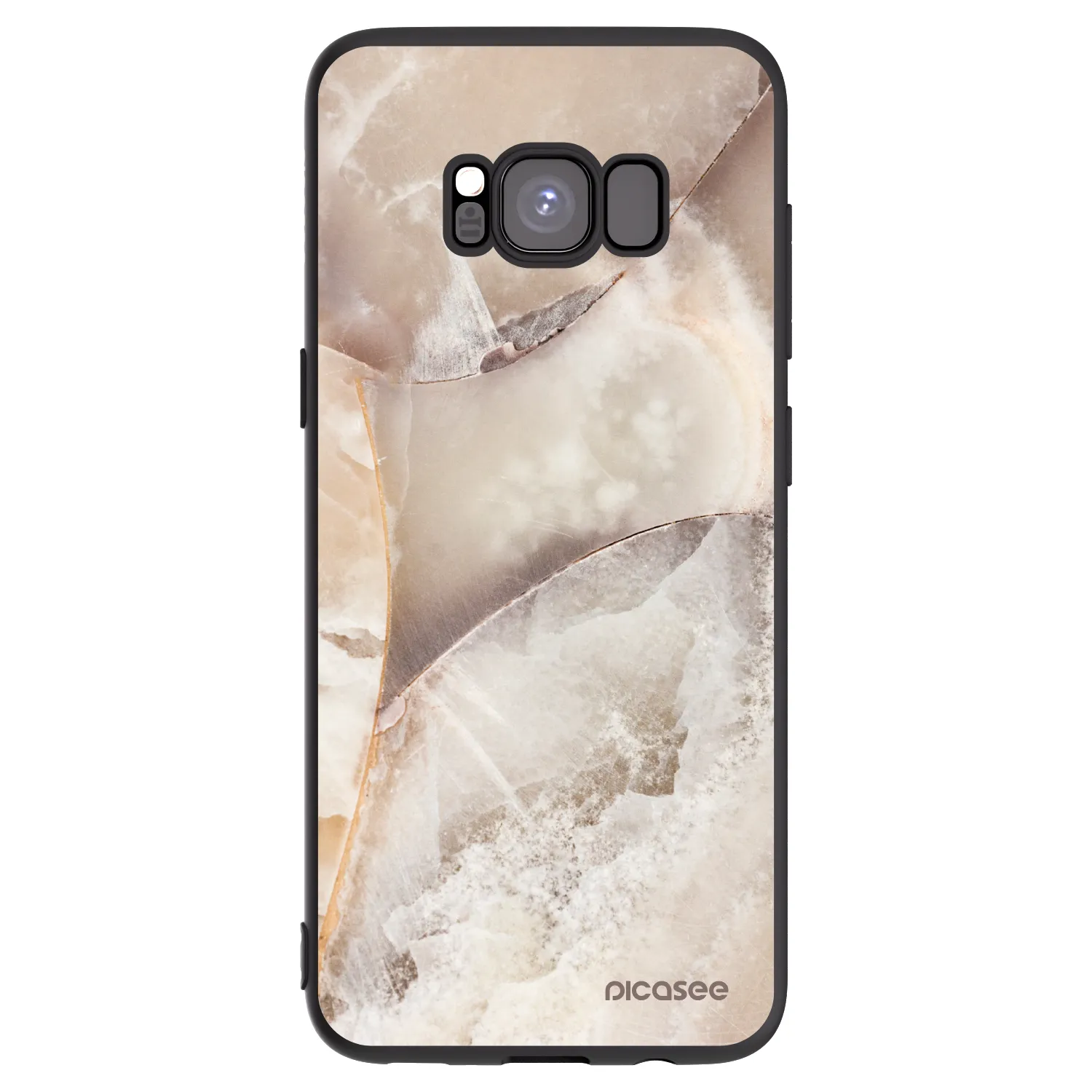 Picasee Samsung Galaxy S8 G950F Hülle - Schwarzes Silikon - Cream marble