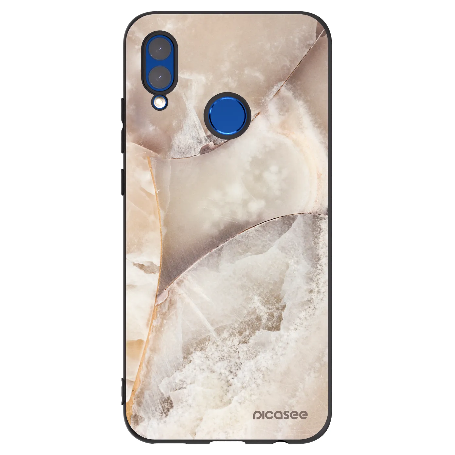 Picasee Honor 10 Lite Hülle - Schwarzes Silikon - Cream marble