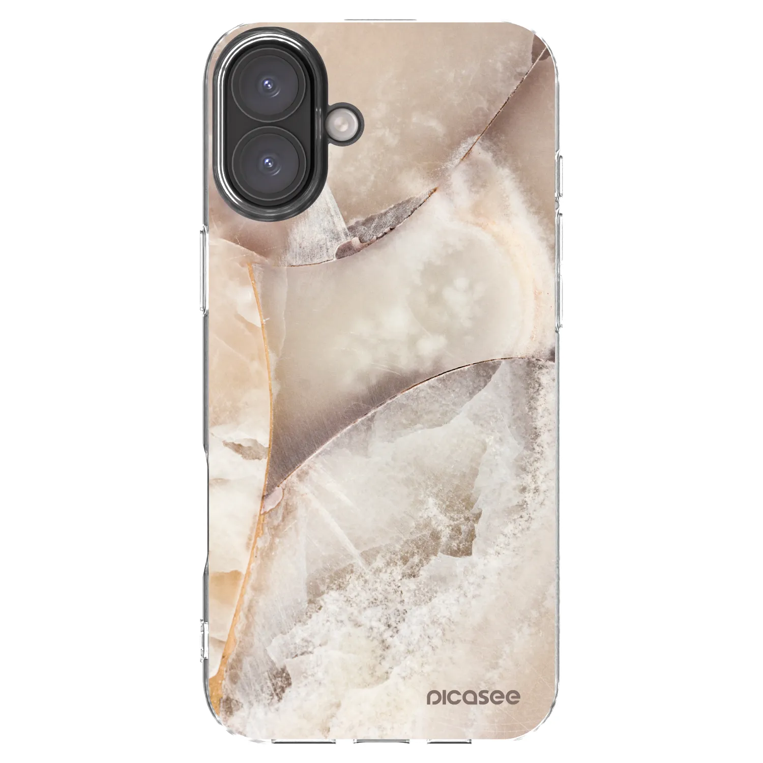 Picasee Apple iPhone 16 Plus Hülle - Transparentes Silikon - Cream marble