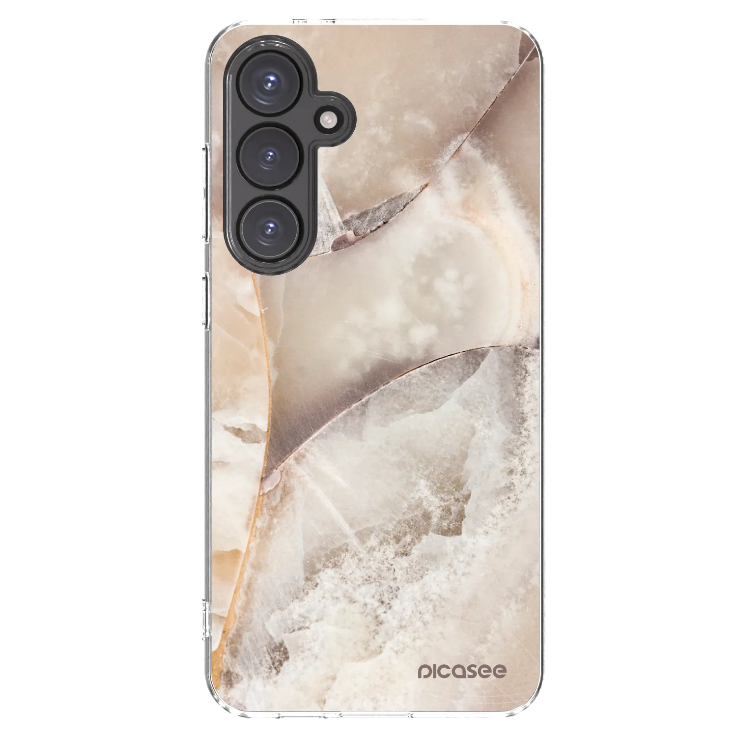 Picasee Samsung Galaxy S24 FE S721B Hülle - Transparentes Silikon - Cream marble