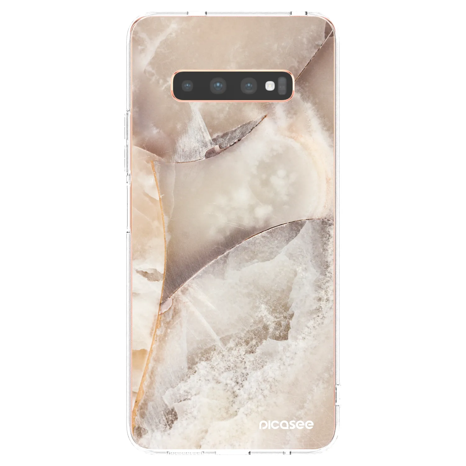 Picasee Samsung Galaxy S10 Plus G975 Hülle - Transparentes Silikon - Cream marble