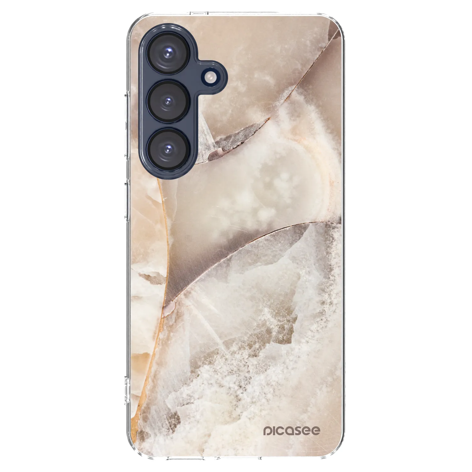 Picasee Samsung Galaxy S25 5G Hülle - Transparentes Silikon - Cream marble