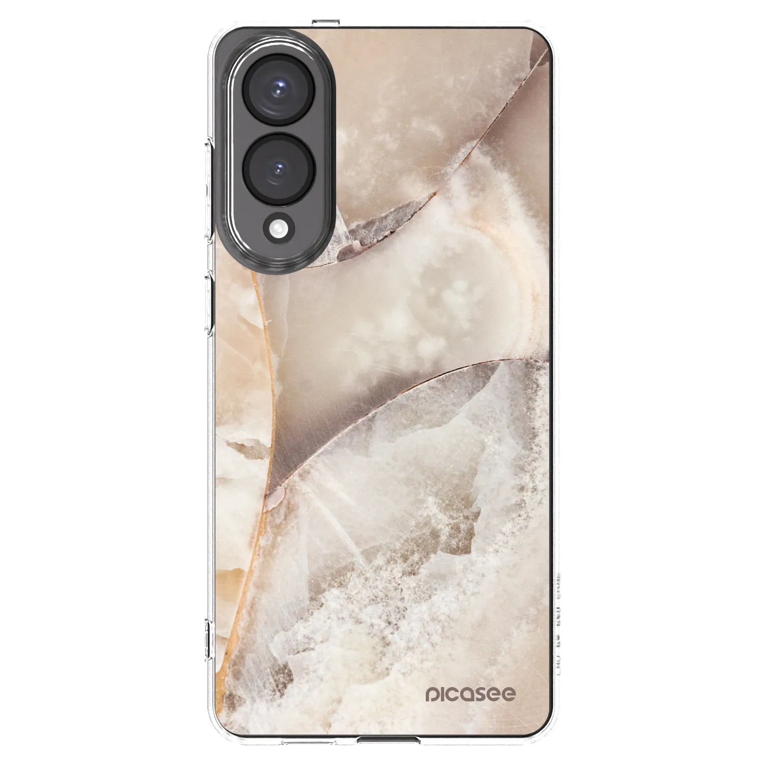 Picasee Samsung Galaxy S25 Edge 5G Hülle - Transparentes Silikon - Cream marble