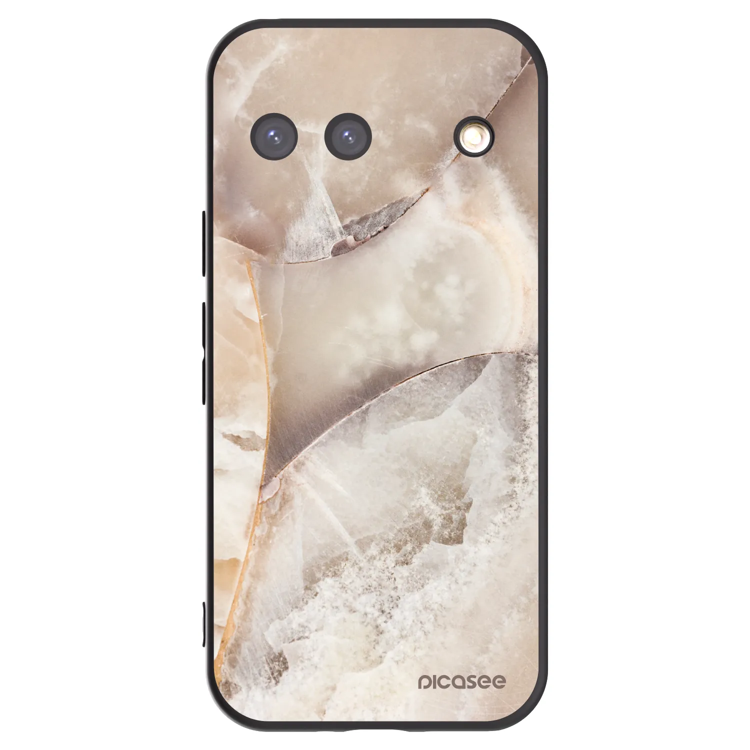 Picasee Google Pixel 9 Hülle - Schwarzes Silikon - Cream marble