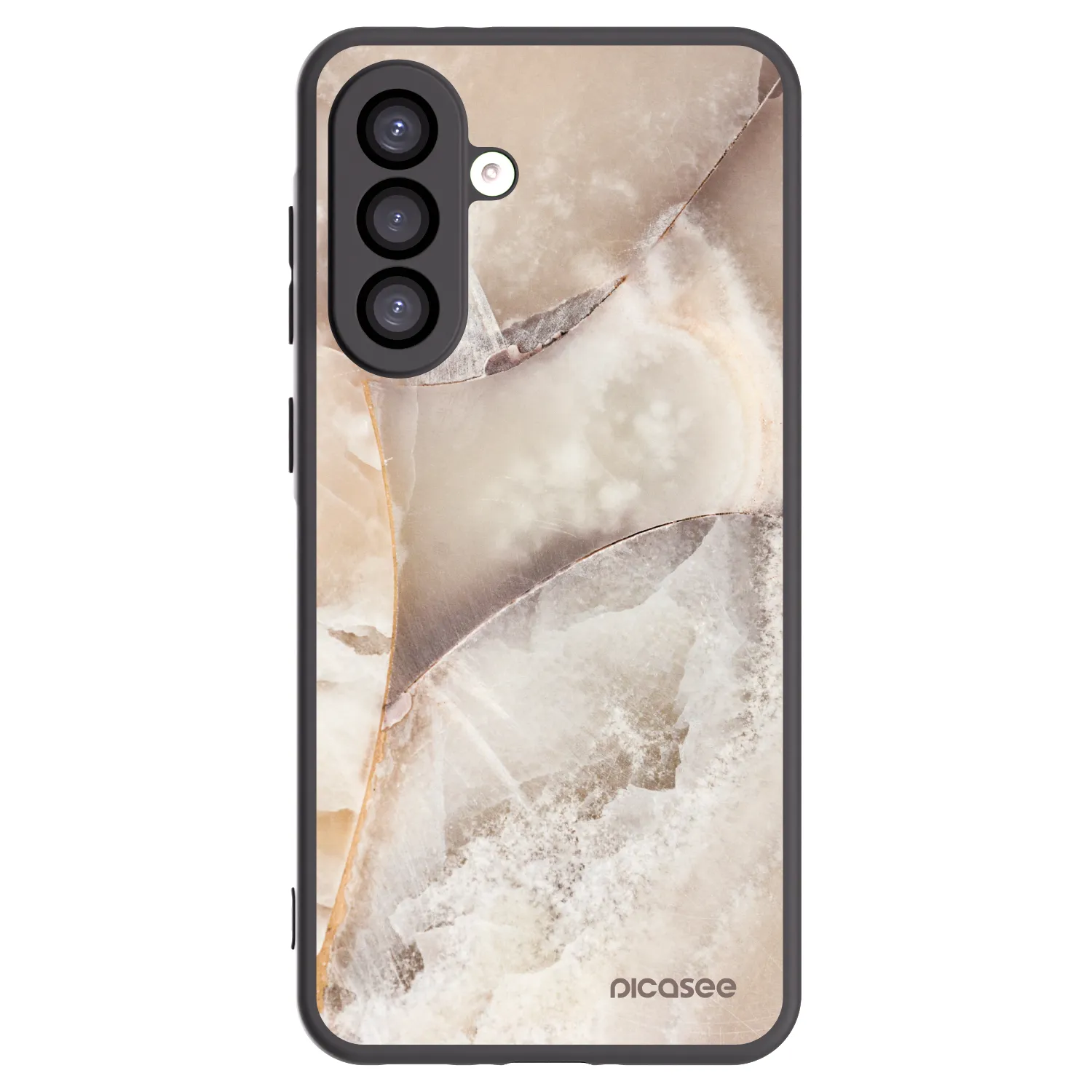 Picasee Samsung Galaxy A26 5G A266B Hülle - Schwarzes Silikon - Cream marble