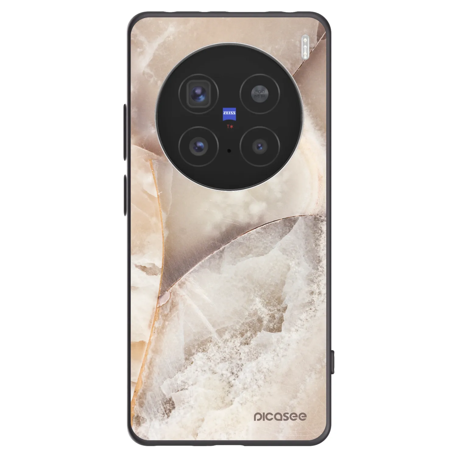 Picasee Vivo X200 Pro Hülle - Schwarzes Silikon - Cream marble