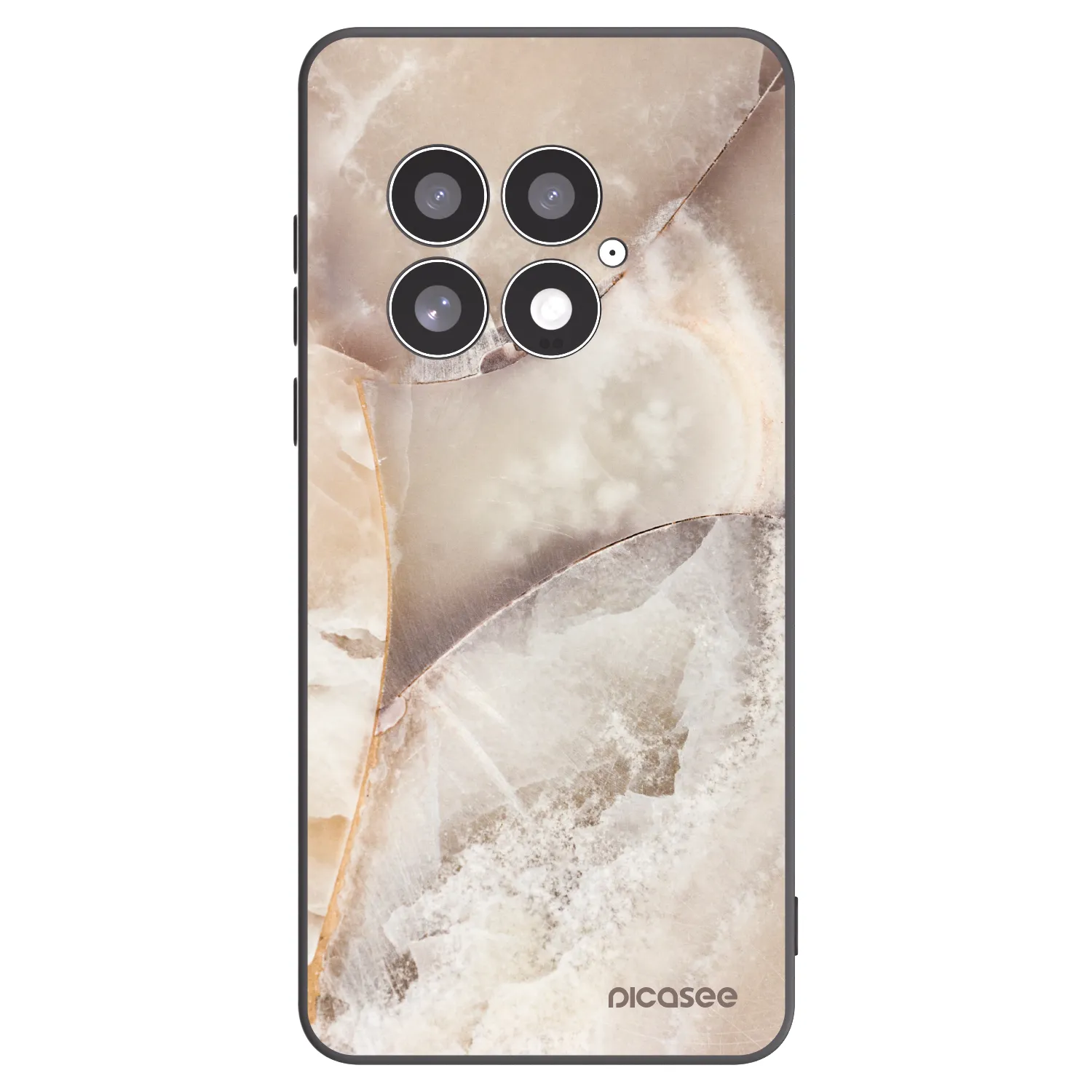 Picasee OnePlus 13 5G Hülle - Schwarzes Silikon - Cream marble