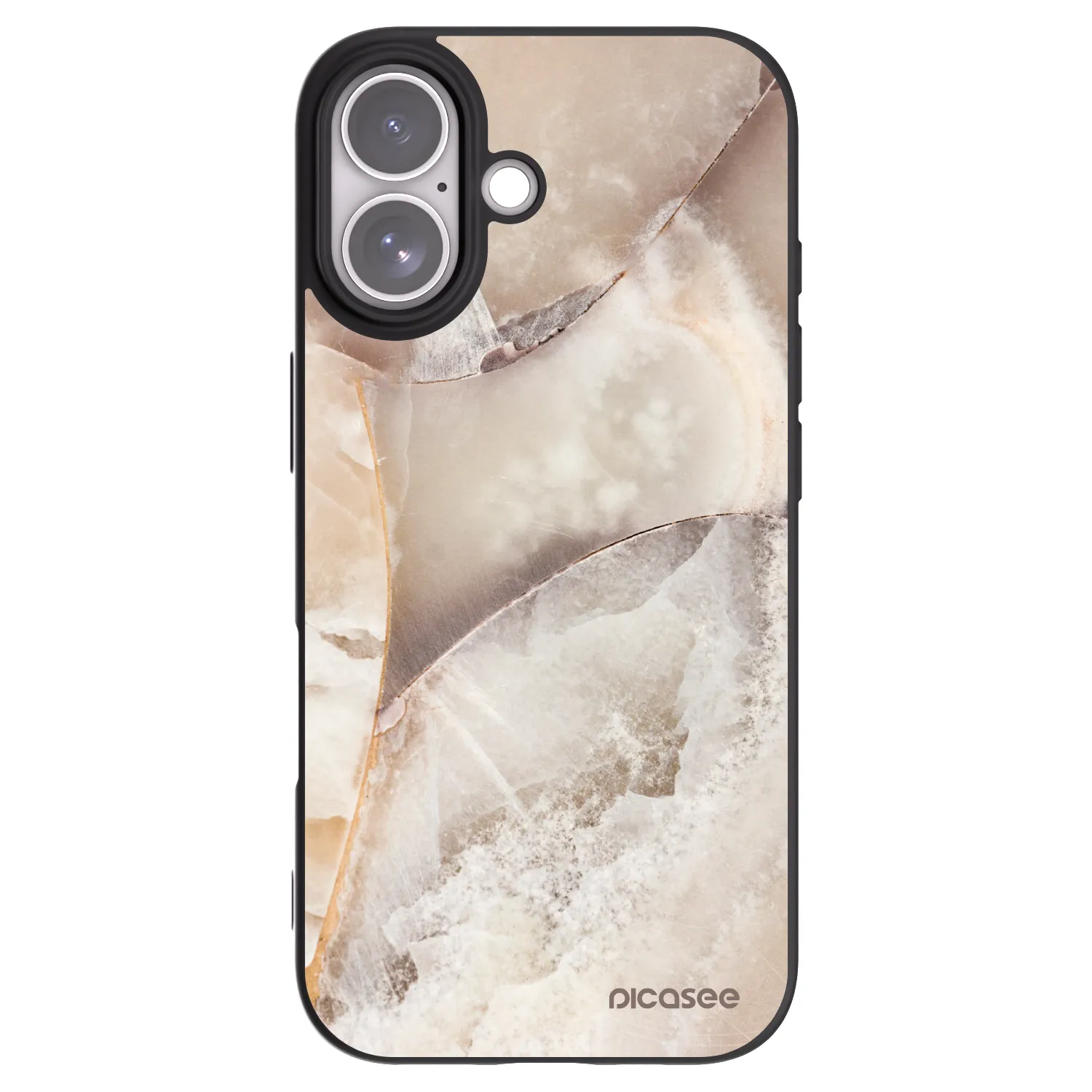 Picasee Apple iPhone 17 Hülle - Schwarzes Silikon - Cream marble