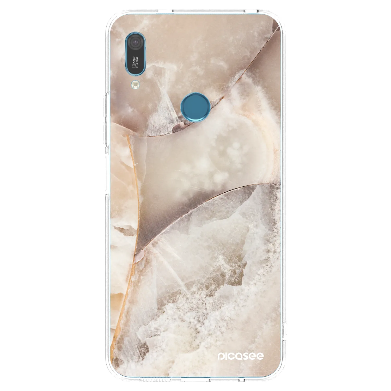 Picasee Huawei Y6 2019 Hülle - Transparentes Silikon - Cream marble
