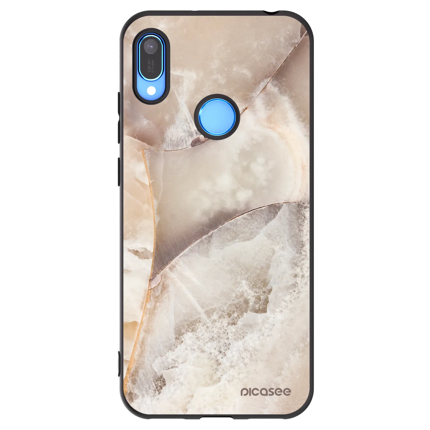 Picasee Huawei Y6 2019 Hülle - Schwarzes Silikon - Cream marble