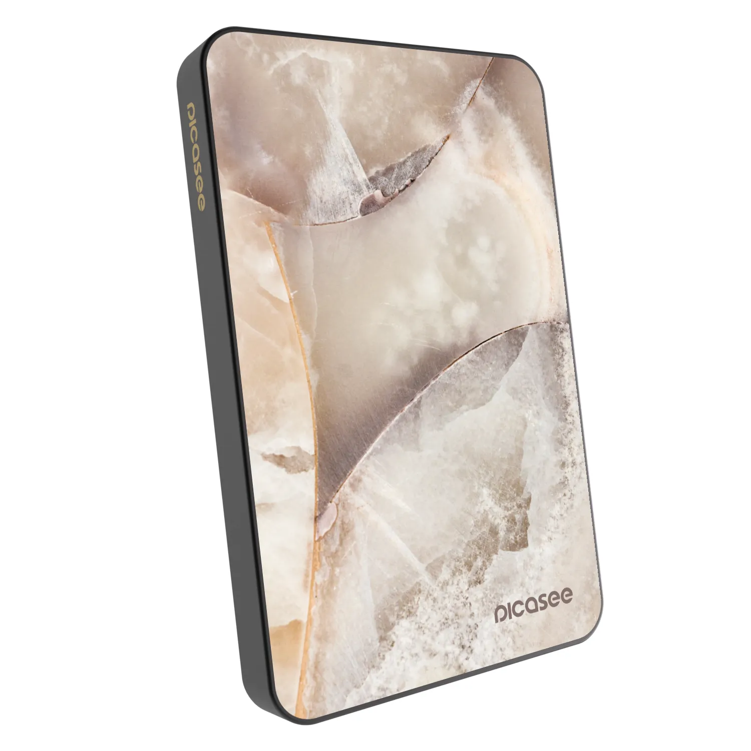 Picasee Powerbank mit MagSafe 5 000 mAh Grau - Cream marble