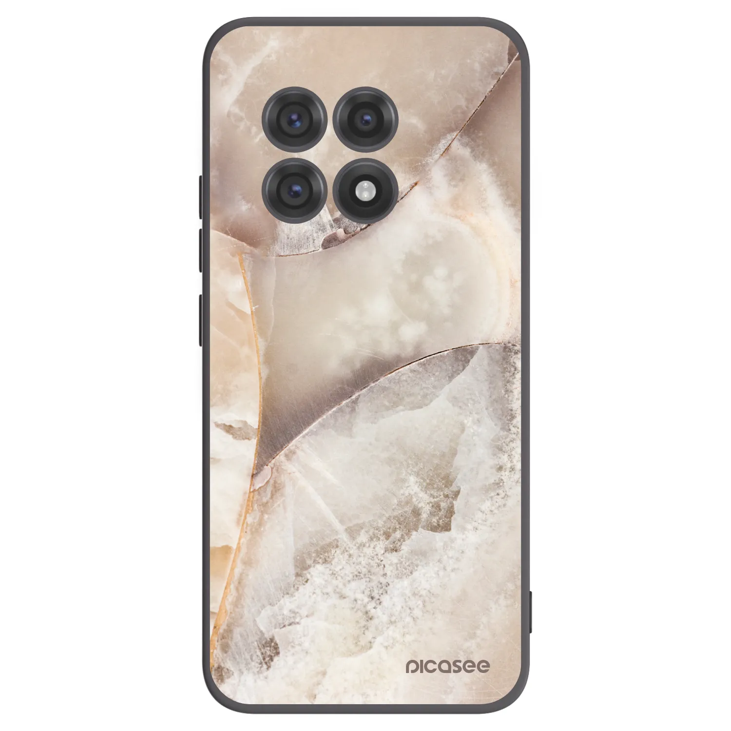 Picasee OnePlus 13R 5G Hülle - Schwarzes Silikon - Cream marble