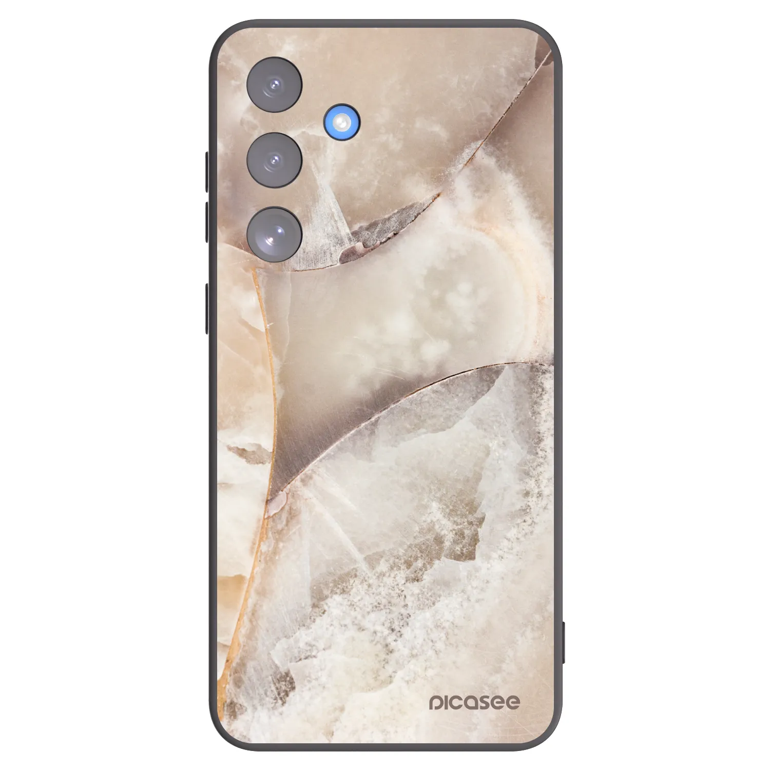 Picasee Samsung Galaxy S25 FE 5G Hülle - Schwarzes Silikon - Cream marble