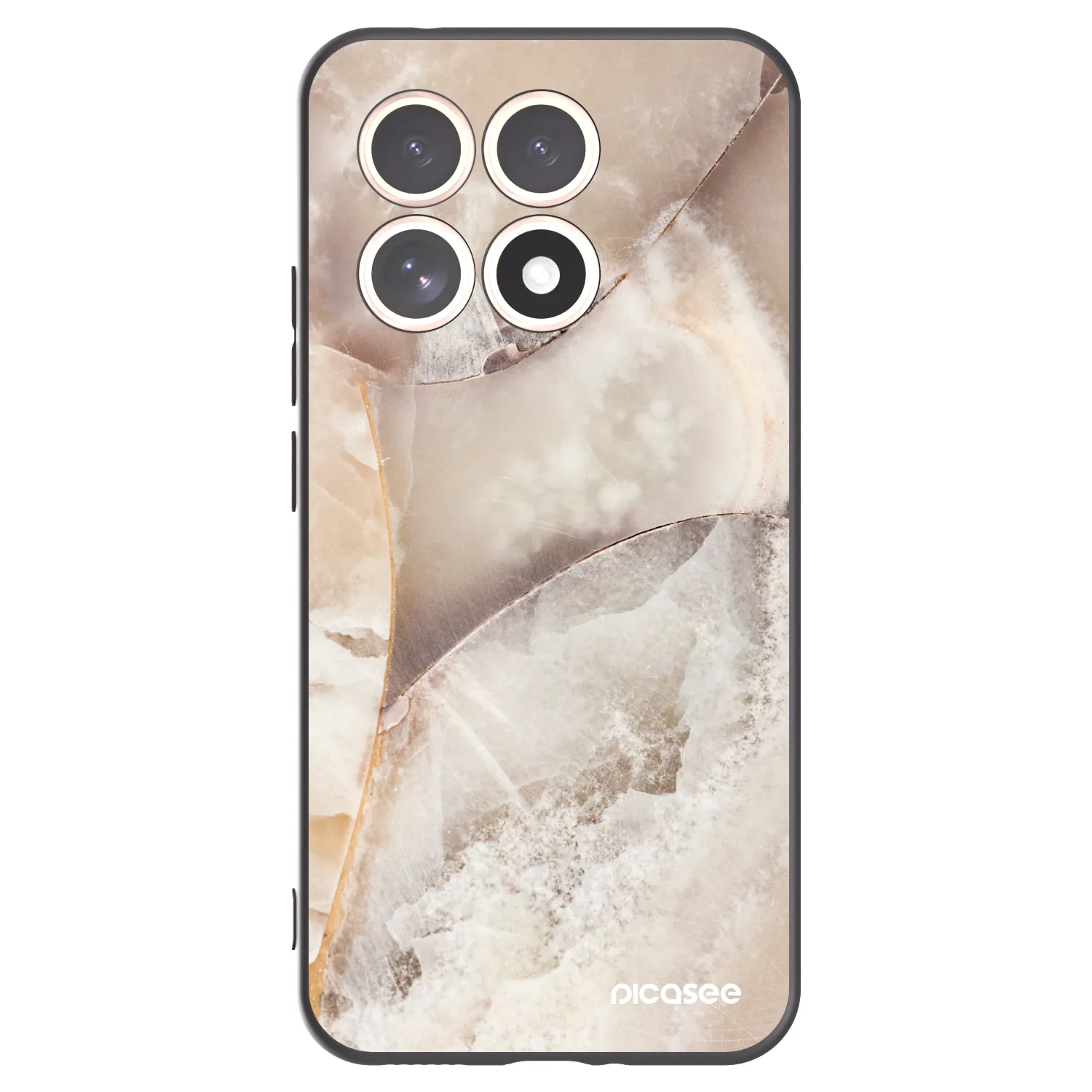 Picasee Xiaomi 15T Hülle - Schwarzes Silikon - Cream marble
