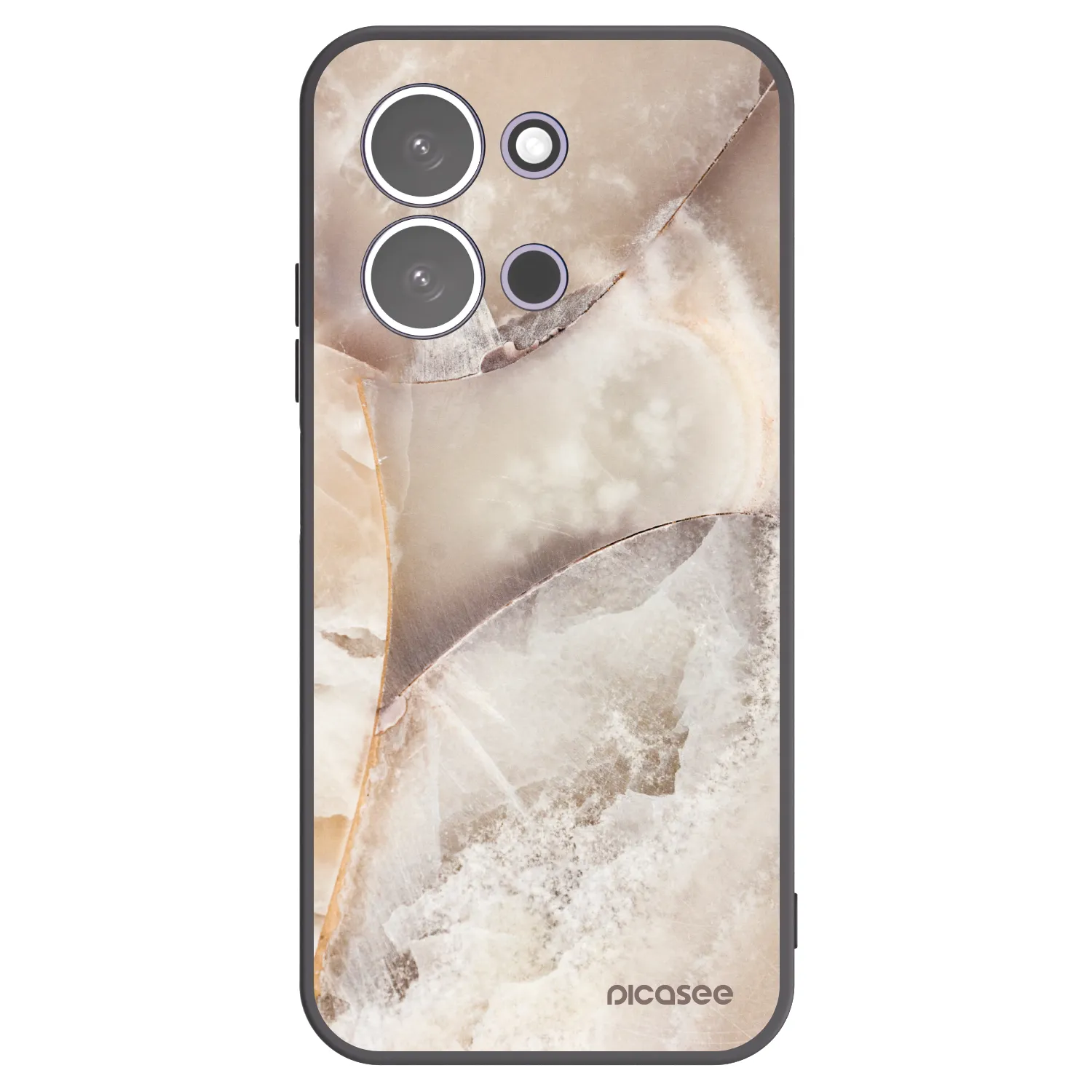 Picasee Xiaomi Redmi 15C 5G Hülle - Schwarzes Silikon - Cream marble