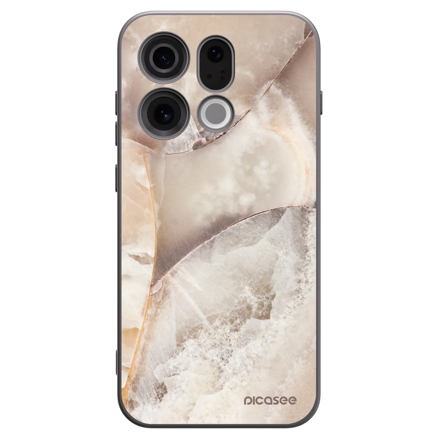 Picasee OPPO Find X9 Hülle - Schwarzes Silikon - Cream marble