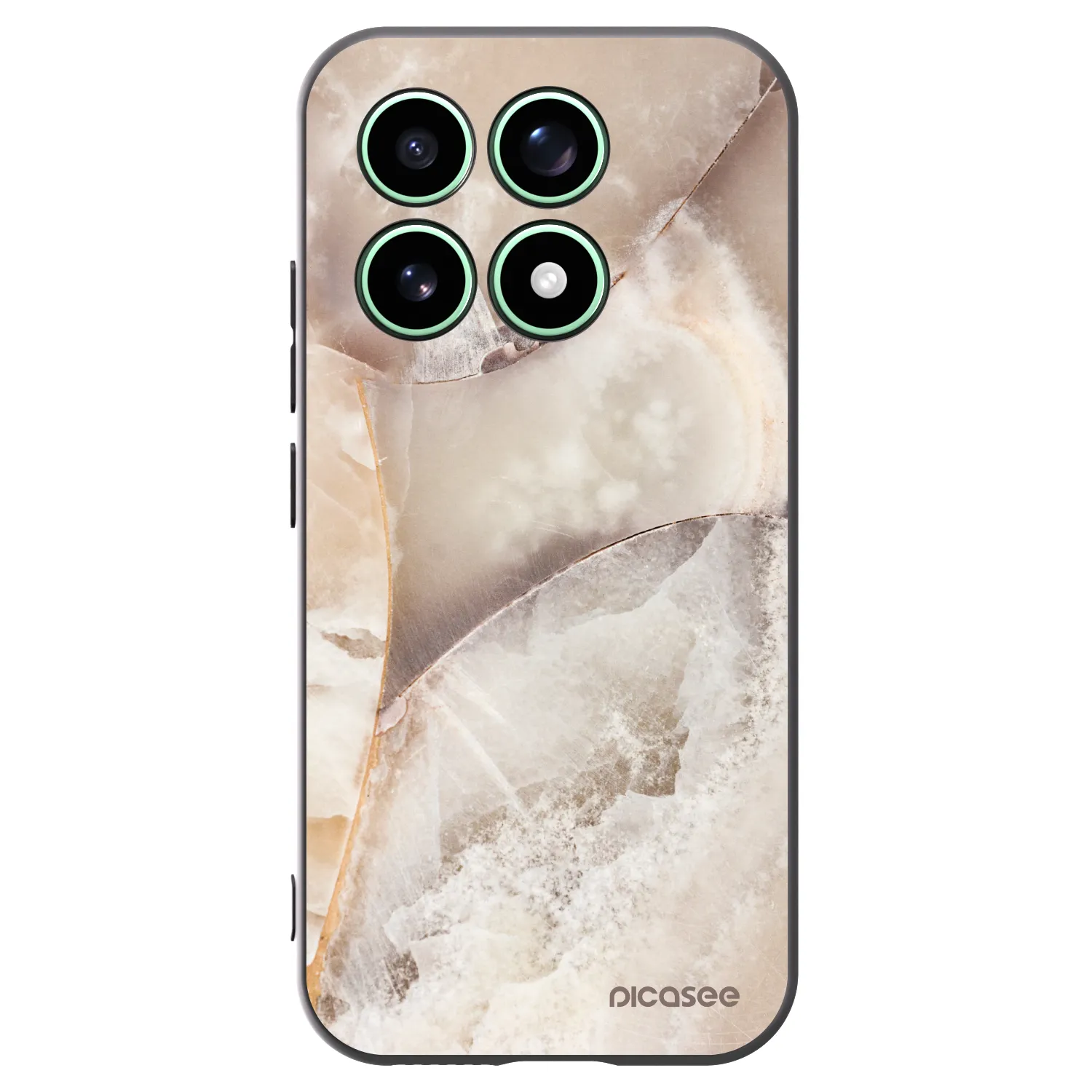 Picasee Xiaomi 17 Hülle - Schwarzes Silikon - Cream marble