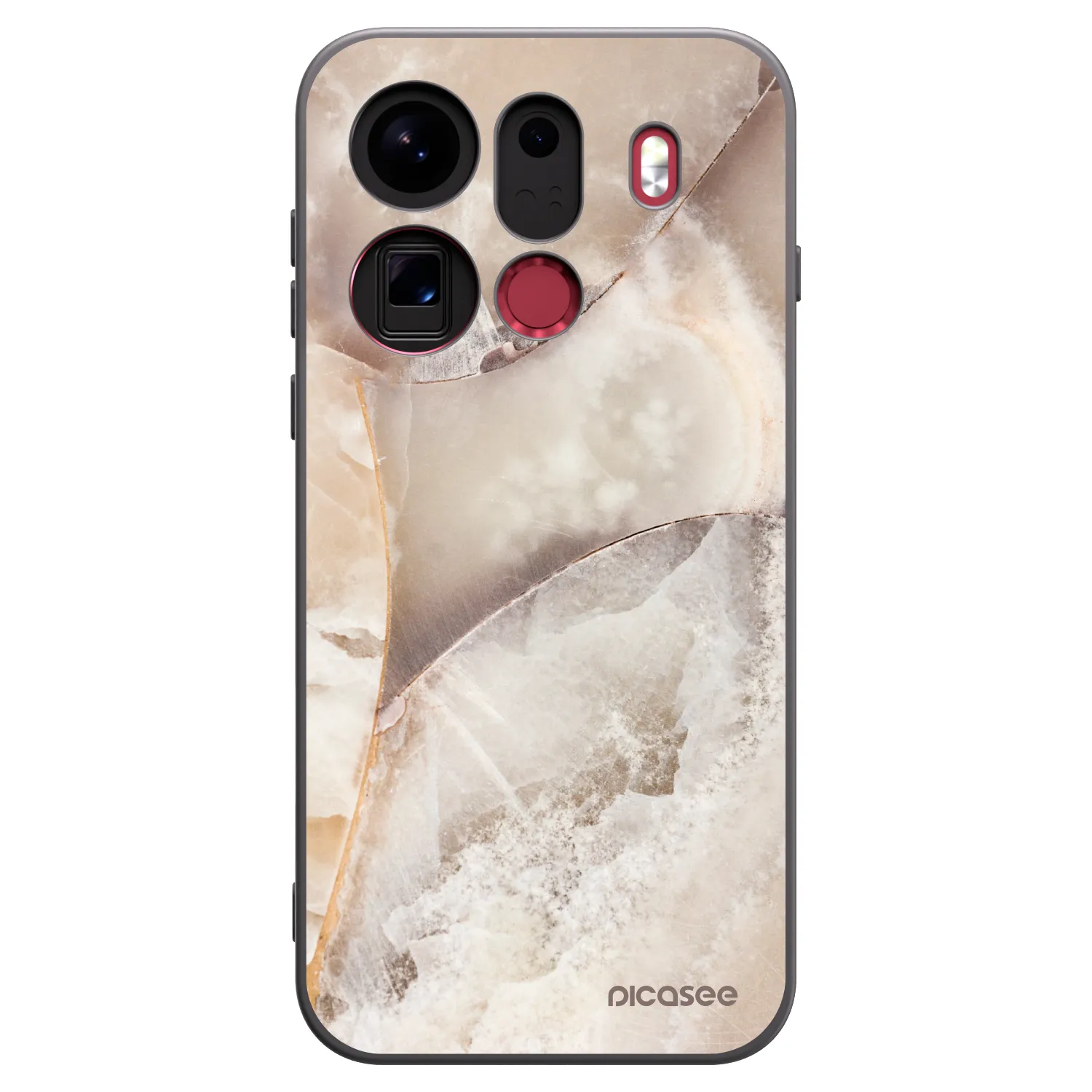 Picasee OPPO Find X9 Pro Hülle - Schwarzes Silikon - Cream marble