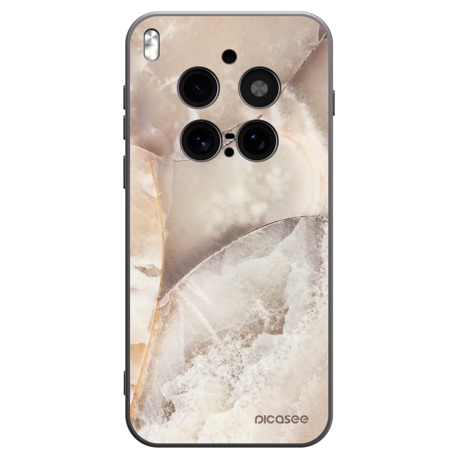 Picasee Vivo X300 Pro Hülle - Schwarzes Silikon - Cream marble
